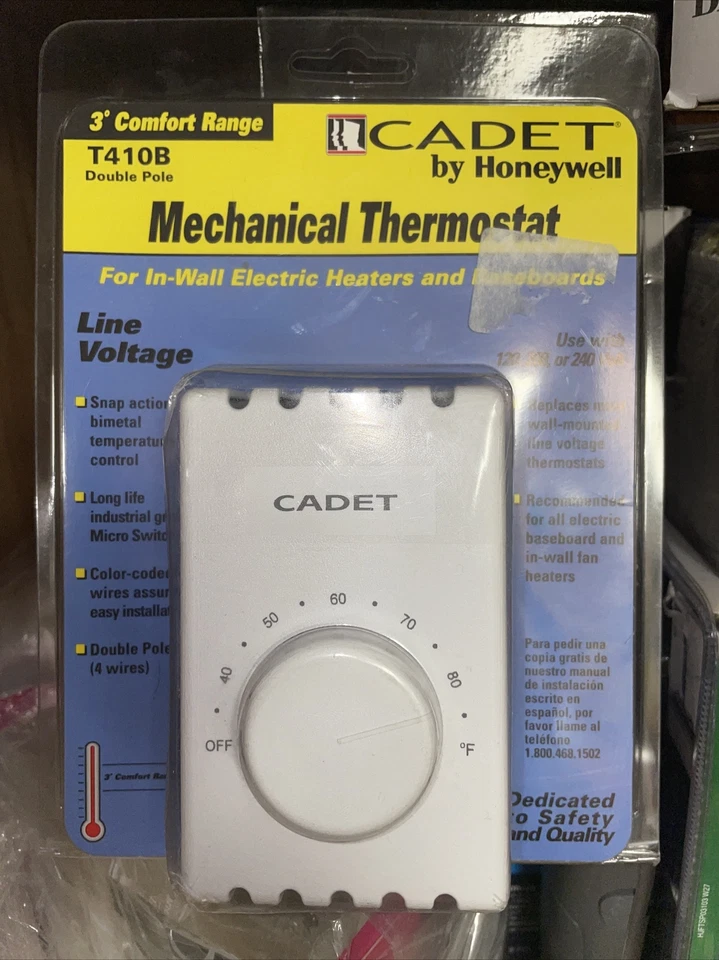 Cadet 08122 Double-Pole Thermostat - White - Image 1 of 1