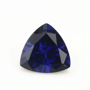 Lab Created Blue Sapphire Corundum Trillion Faceted Loose Stones (3x3mm-15x15mm) - Bild 1 von 2