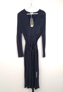 Ghost London Women's Dress Size 16 Navy Meryl Belted Satin Midi New F2 - Picture 1 of 10