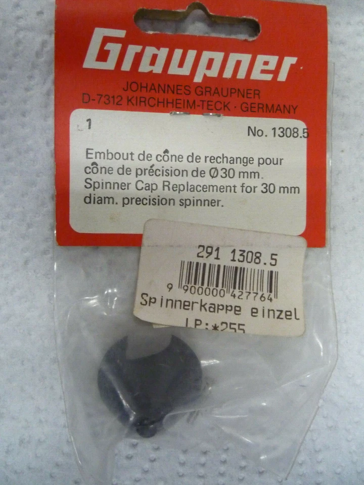 Graupner 1308.5 Tapa giratoria individual para spinner de precisión 30 mm negro Foto 1 de 1