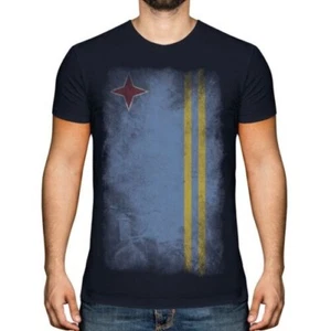 ARUBA FADED FLAG MENS T-SHIRT TEE TOP ARUBAN SHIRT FOOTBALL JERSEY GIFT - Picture 1 of 21