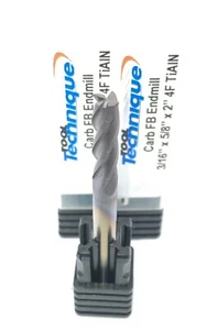 Group of 3pcs - 3/16" Carbide Endmill 4 Flute Flat Bottom Regular TiAlN (CA1-G) - Picture 1 of 6
