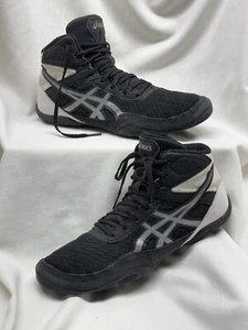 Asics Matflex Wrestling Shoes Youth Or Men’s Size 6 Black-And-White High Tops - Picture 1 of 8