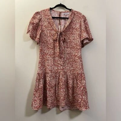 Reformation Adelina Floral Bow Mini Dress - 10 - Image 1 of 4
