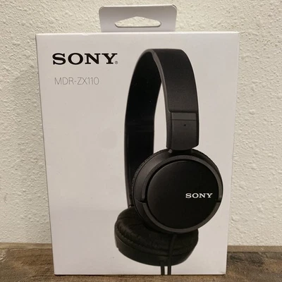 Sony Wired Headphones new in box MDR-ZX110 Black  - Image 1 of 4