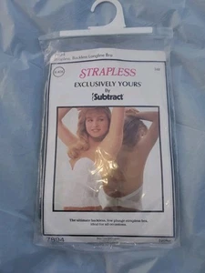 Strapless Backless Longline Bra NOS by Subtract Size 34B Black Original Package - Picture 1 of 9