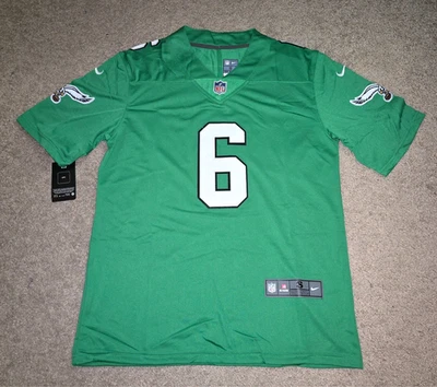 Camisetas cosidas para hombre DeVonta Smith #6 Kelly Green Eagles Foto 1 de 2