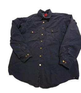 arrow usa 1851 Blue Canvas Style Jacket With Plaid Lined Size Large Tall Snaps  - Picture 1 of 8