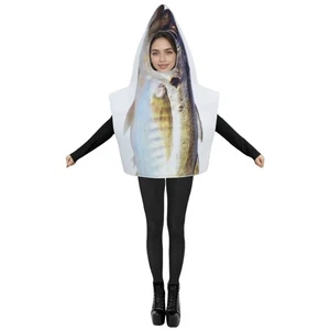Adult Fish Costume Halloween Suit Funny Animals Cosplay Costume Accessories - Picture 1 of 8