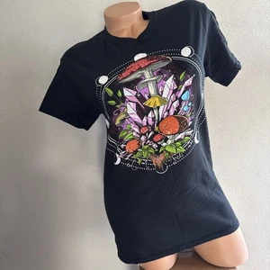 Threadless by Akasha Mushroom Crystals Moon Cycles Shirt schwarz Unisex Small - Bild 1 von 5