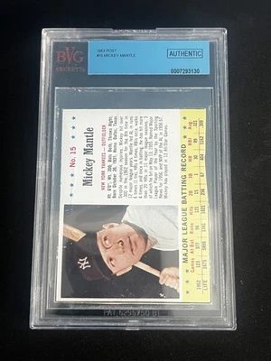 Cereal postal 1963 #15 Mickey Mantle en muy buen estado auténtico Foto 1 de 2