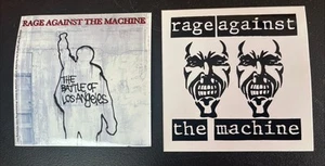 RAGE AGAINST THE MACHINE LOTE DE 2 PEGATINAS PRINCIPIOS DE 2000 VINTAGE 4”x4” RARO NUEVO - Imagen 1 de 3