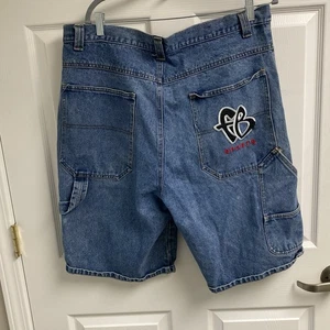 FUBU Jorts Carpenter Cargo Denim Shorts Herren 38 Baggy Wide Leg Skater Y2K Vintage - Bild 1 von 14