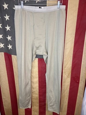 Large Long Military Thermal Fleece Brown Men Pants Waffle Knit B842 - Image 1 of 3