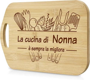 Regalo Nonna Natale Compleanno - Tagliere in Bambù Regali per La Nonna Donna Uti - Foto 1 di 12