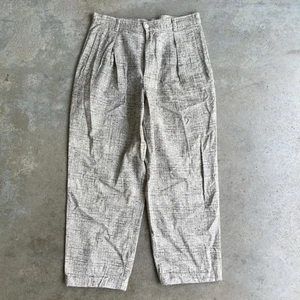 Vintage Motto Red Dot Men's Slacks 33x28 Speckled Gray Cotton Relax Fit Pleated - Picture 1 of 8
