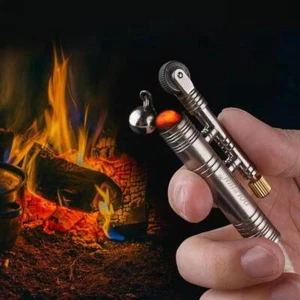 Portable Metal Windproof Kerosene Match Rope Lighter Outdoor Camping Survival - Picture 1 of 14