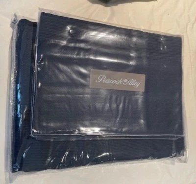 King matelasse coverlet and 2 King Shams in navy blue Angelina by Peacock Alley - Image 1 of 4