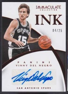2014-15 PANINI IMMACULATE INK RED VINNY DEL NEGRO AUTO 04/25 SAN ANTONIO SPURS - Picture 1 of 2