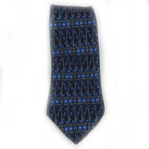 Corbata de seda estampada L'Homme 4 x 59 azul/negro - Imagen 1 de 2