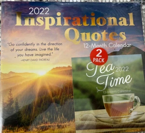 Citas inspiradoras 2022 calendario de 12 meses 11 × 12 con mini calendario para la hora del té - Imagen 1 de 3