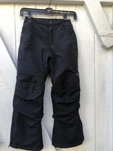 New Lands End Squall Grow A Longs Kid 7 Unisex Iron Knee Black Snow Ski Pant P26 - Picture 1 of 12