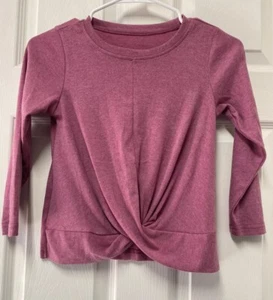 Mauve Pink Girls Long Sleeve Wrap Front Top M - Picture 1 of 2