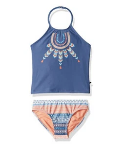 NWT Lucky Brand Girls Two-Piece Bikini Set True Navy Size L - Picture 1 of 2