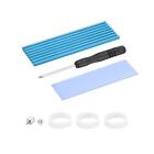 Aluminum Heatsink Sky Blue 70x22x3mm with Tools and 1 x Thermal Pad for SSD