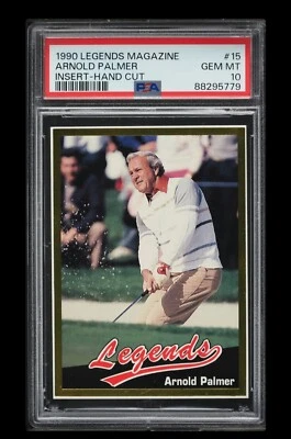 1990 🏌️ Golf, Legends Magazine Hand Cut Card ⛳ Arnold Palmer #15, PSA-10  - Image 1 of 3