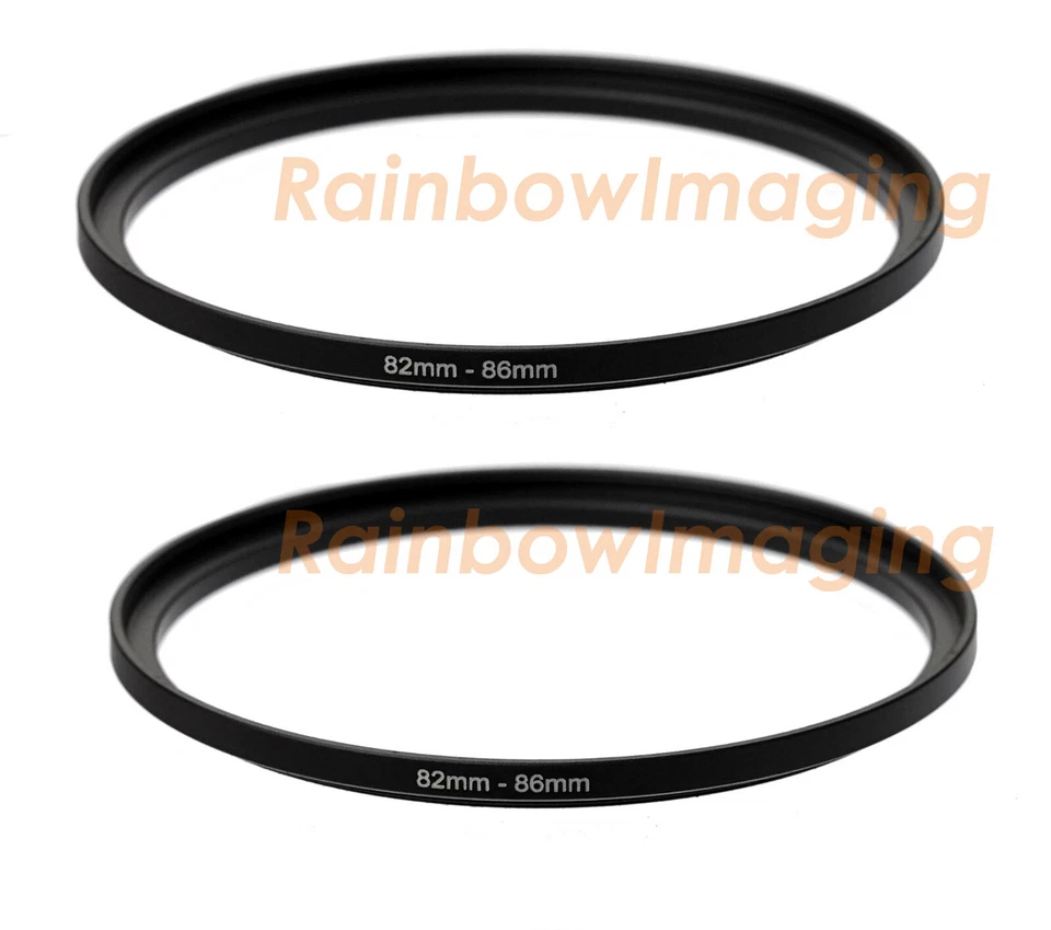 (2 peças) 82mm-86mm 82mm a 86mm adaptador de anel de filtro de lente de metal step up - Imagem 1 de 1