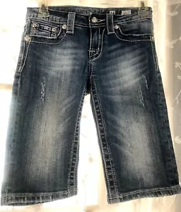 Miss Me Bermuda Denim Shorts Embellished Cross Pocket 14 JK5400M - Picture 1 of 12