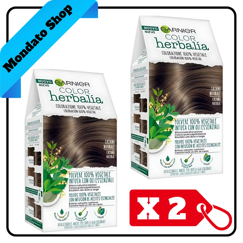 TINTA GARNIER COLOR HERBALIA COLORAZIONE 100% VEGETALE  CASTANO NATURALE (X2) - Image 1 of 1