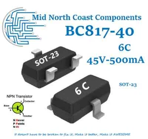 Transistor GP BC817-40 BC817 6C NPN 45V - 600mA - 460mW GP SOT23 NXP - Imagen 1 de 5