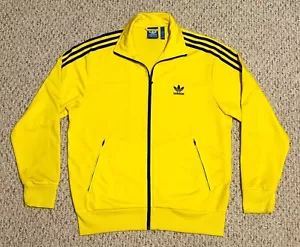 Adidas Original Mens Yellow W Black Stripes Large Track Jacket Trefoil Bruce Lee - Picture 1 of 10