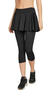 Cityoung Capri Yoga Atletico Gonna Leggings Nero Donna Taglia XL - Foto 1 di 6