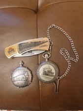 Vintage Lionel Legendary Train Knife and 2 Pocket Watches