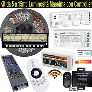 STRISCIA LED 24W/mt per Controsoffitti, Velette, Graffi, 240Led/m 24V Strip ip20 - Foto 1 di 16