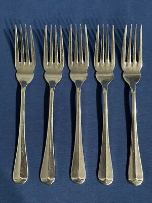 RARE/HTF  Oxford Hall Korea- Sagamore (5) Dinner Forks 7.25" 4 TINES special cut - Image 1 of 4