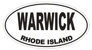 Warwick Rhode Island Oval Stoßstange Aufkleber oder Helmaufkleber D1503 Euro Oval - Bild 1 von 1
