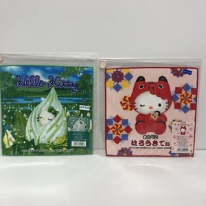 Lot 2 Sanrio Hello Kitty Gotochi Local Hand Towel Fukushima Limited VTG Japan. - Picture 1 of 4