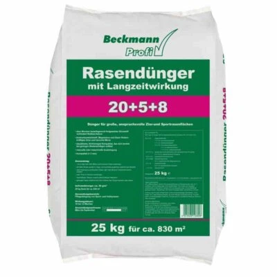 25 kg Rasendünger mit Langzeitwirkung 20+5+8 Beckmann f.ca. 830m² - Bild 1 von 3