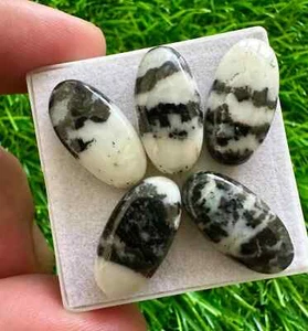 Natural White Buffalo Turquoise 10x20MM Oval Cabochon 5Pc Lot For Loose Gemstone - Picture 1 of 9