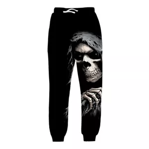 Schädel Totenkopf Skull Herren Lange Hose trousers pants Freizeit Polyester - Picture 1 of 3