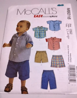 2010 McCall's Easy Endless Options M6016 Infants Shirts Shorts Pants One Size - Image 1 of 2
