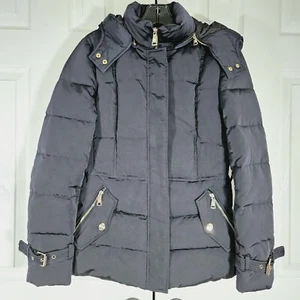 Zara Woman Black Long Sleeve Zip-Up Hooded Down Insulated Puffer Jacket Size M - Picture 1 of 23