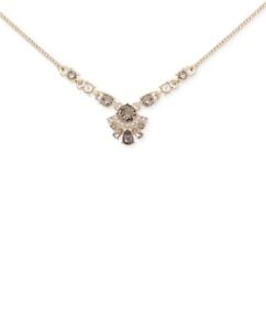 $58 Givenchy silver tone stone & crystal pendant necklace GN622