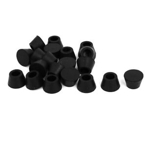 12 x 16 x 10mm Rubber Table Chair Leg Foot Covers Floor Protector Black 20pcs