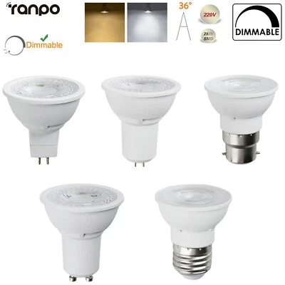 7W Dimmable LED Spotlight Bulbs GU10 MR16 220V B22 White High Power Lamps BC - Image 1 of 4