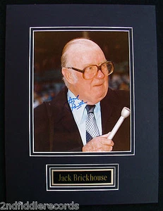 JACK BRICKHOUSE-CHICAGO CUBS-Foto autografata-Doppio opaco con targhetta in ottone - Foto 1 di 1